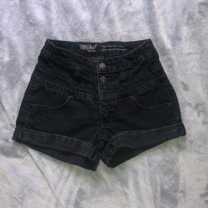 black high waisted shorts